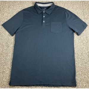 Free Fly Pocket Polo Shirt Navy Blue Size Large Casual Performance Stretch